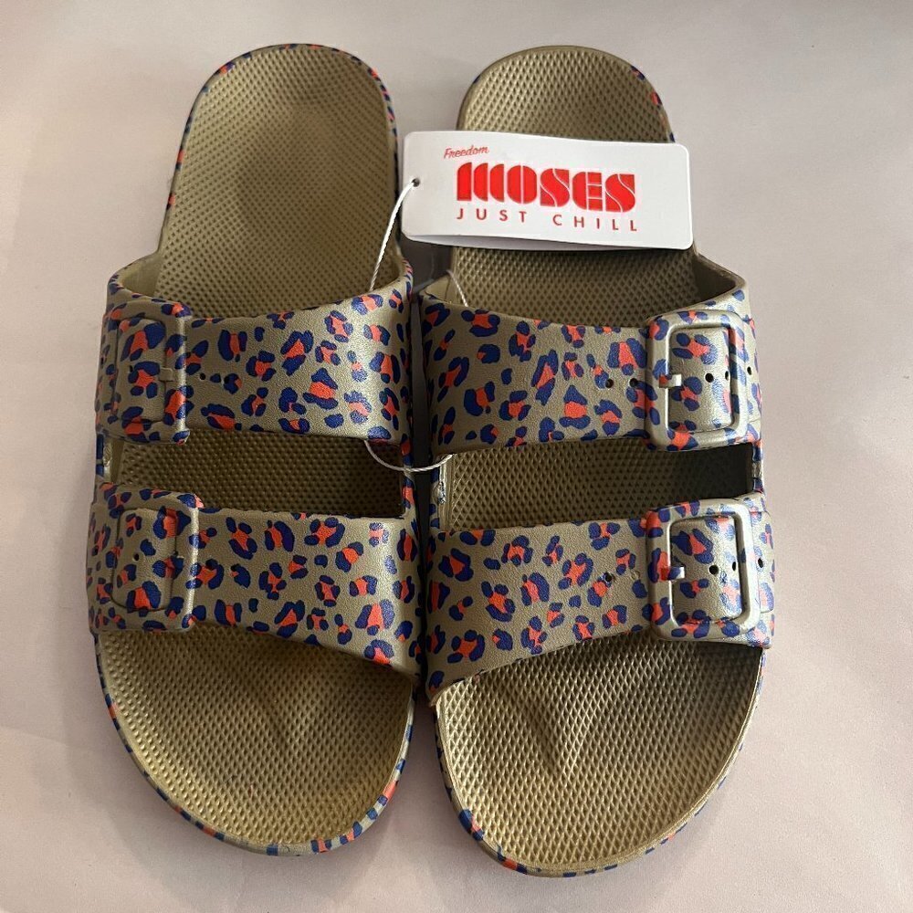 Moses Women’s Double Strap Leopard Print Sandals - Olive